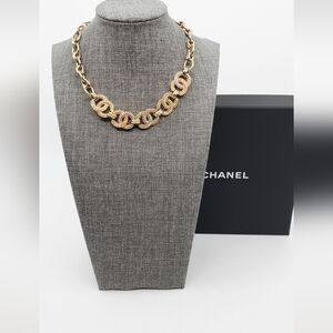 Chanel CC Multicolor Crytal Gold Tone Necklace/choker